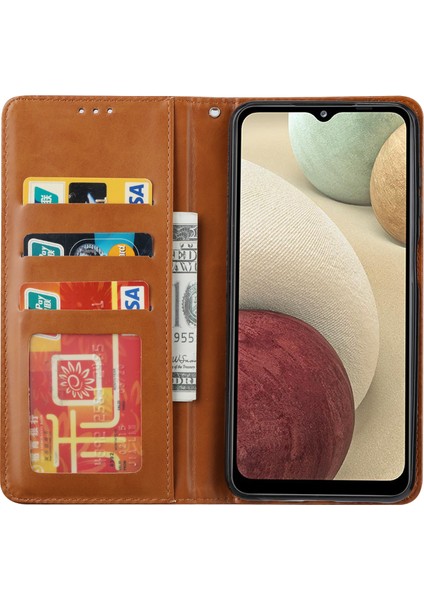 Samsung Galaxy A34 Için 5g Dış Kart Pu Pu Deri Tam Koruma Manyetik Otomatik Obsorlanmış Cüzdan Stand Telefon Telefon Kılıfı (Yurt Dışından)