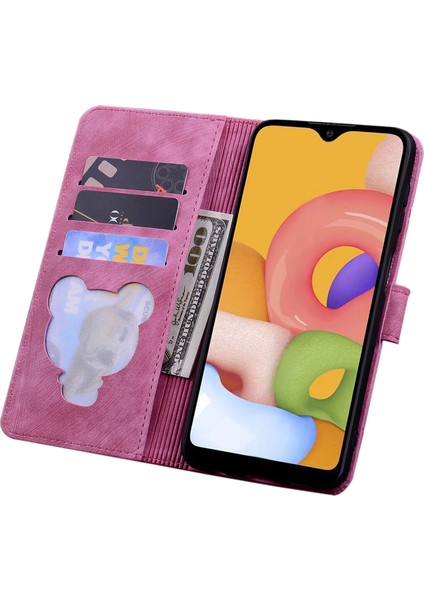 Samsung Galaxy A34 5g Pu Deri Katlanır Stand Cüzdan Strap-Rose ile Baskılı Kedi Telefon Kabuğu Telefon Kılıfı (Yurt Dışından)