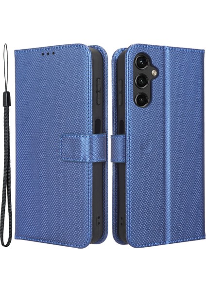 Samsung Galaxy A24 Için 4g Pu Deri Cüzdan Stand Elmas Doku Koruyucu Si Telefon Kılıfı (Yurt Dışından)