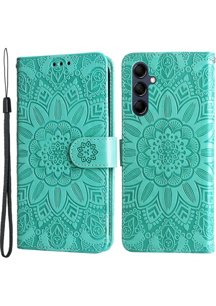 Samsung Galaxy M14 Için 5g Ayçiçeği Baskılı Telefon Cüzdan Pu Dergi Stand Strap- Telefon Kılıfı (Yurt Dışından)