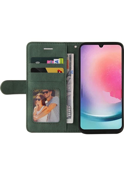 Samsung Galaxy A24 4g Anti-Drop Stand Cüzdan Çift Ekleme Deri Telefon Kılıfı (Yurt Dışından)