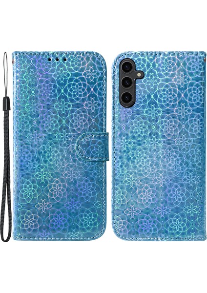 Samsung Galaxy A24 Için 4g Pu Deri Flip Cüzdan Telefon Göz Kamarlayan Çiçek Desen Stand Folio Si Telefon Kılıfı (Yurt Dışından)