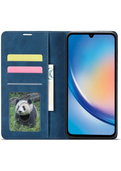 Samsung Galaxy A34 Için Serisi 5g Katlanabilir Stand Cüzdan Deri Touch Deri Telefon Si Telefon Kılıfı (Yurt Dışından)
