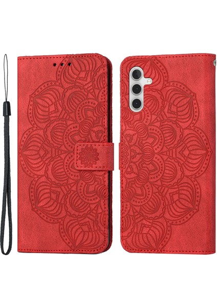 Samsung Galaxy A34 Için 5g Baskılı Mandala Çiçek Telefon Flip Cüzdan Stand Pu Deri Anti-Slatch Cep Telefonu - Telefon Kılıfı (Yurt Dışından)