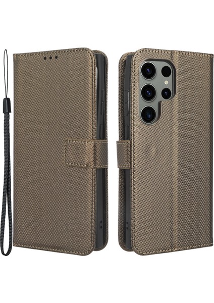 Samsung Galaxy S23 Için Ultra Çok Amaçlı Cüzdan Telefon Standı Pu Deri+Tpu Elmas Doku Telefon - Telefon Kılıfı (Yurt Dışından)