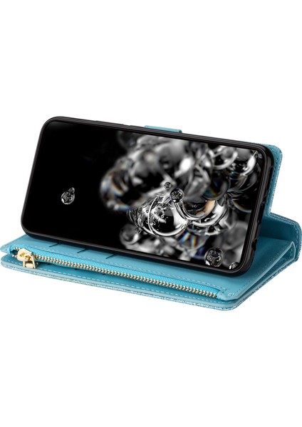 Samsung Galaxy A13 Için 5g Damla Geçirmez Telefon Kasası Fermuar Cüzdan Standı Pu Deri Flip Lazer Oyma Işıltılı Yıldız Tarzı Cep Telefonu Telefon Kılıfı (Yurt Dışından)