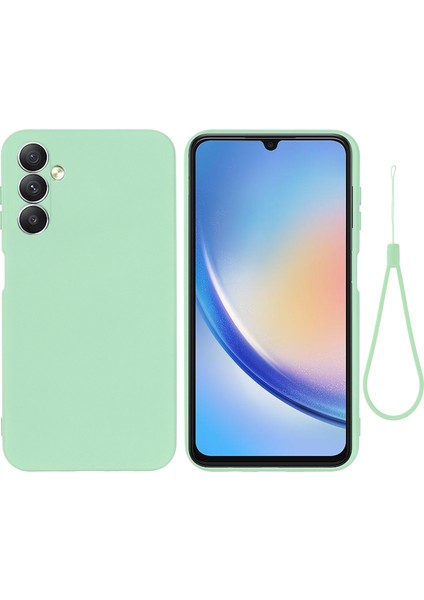 Samsung Galaxy A24 Için 4g Sıvı Silikon Yumuşak Astar Koruyucu Kayış I Telefon Kılıfı (Yurt Dışından)