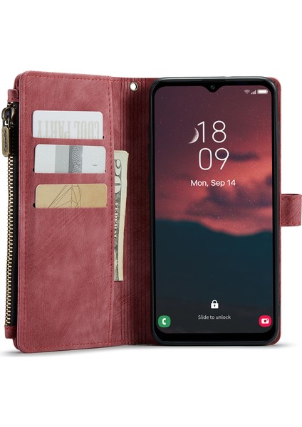 Samsung Galaxy A24 Için 4g Pu Deri Stand Zipper 10 Kart Yuvası Cüzdan - Telefon Kılıfı (Yurt Dışından)