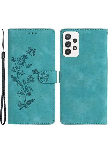 Samsung Galaxy A23 5g (Global VERSIYON)/A23 4g Çiçek Tahsisi Deri Cüzdan Standı Case-Sky Telefon Kılıfı (Yurt Dışından)