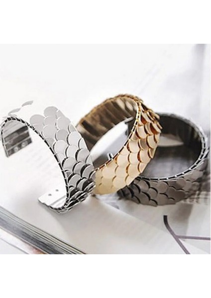 Altın Yeni Gelen Şık Büyük Bileklik Kadın Erkek Fale Tasarım Alaşımlı Bileklikler Havalı Alaşımlı Bileklik ve Bilezikler #BR031 (Yurt Dışından) fiyatları