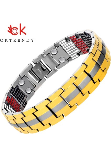 21CM Tarzı Sg Oktrendy Erkek Wome Mıknatıslar Için 100% Saf Titanyum Manyetik Bilezik Negatif Iyonlar Germanyum Sağlık Bilezikler Bileklik (Yurt Dışından) fiyatları
