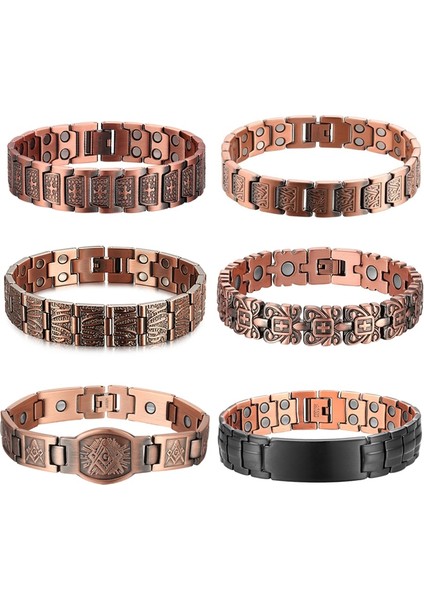 No.17 Boyutu Erkekler Manyetik Sağlık Bilezik Erkekler Için Saf Bakır Güç Enerji Bilezik Tansiyon Mıknatısları Bilezik (Yurt Dışından) fiyatları