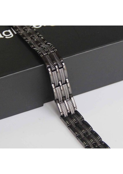 22CM Tarzı Gül Altın Rengi Oktrendy Artrit Saf Bakır Manyetik Bilezik Siyah Bakır Şifa Bilezik Erkekler En Iyi Bio Magnet Gauss (Yurt Dışından)