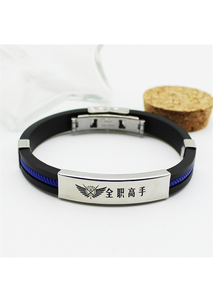 19CM Tarzı Mavi 2020 Anime Kralın Avatar Spor Silikon Titanyum Çelik Bileklik Kadın Erkek Takı Çift Bilezik Pulseras (Yurt Dışından)