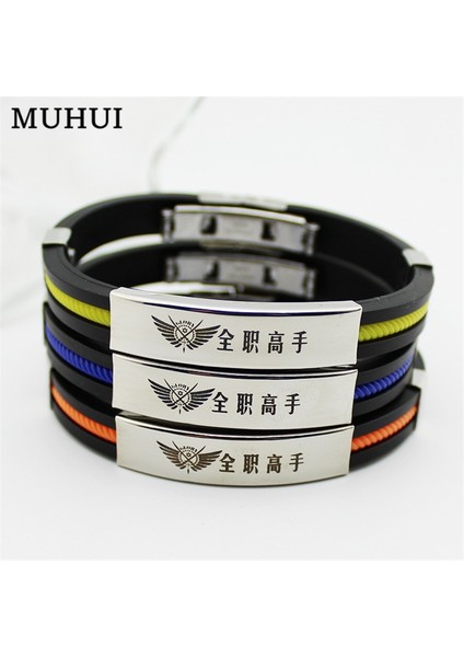 19CM Tarzı Mavi 2020 Anime Kralın Avatar Spor Silikon Titanyum Çelik Bileklik Kadın Erkek Takı Çift Bilezik Pulseras (Yurt Dışından) fiyatları
