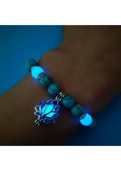 No.2 Boyutu Kadınlar Erkekler Için Aydınlık Doğal Taş Bilezik Karanlıkta Glow Takı Lotus Fil Floresan Moda Kadın Bilezikler (Yurt Dışından) indirimleri