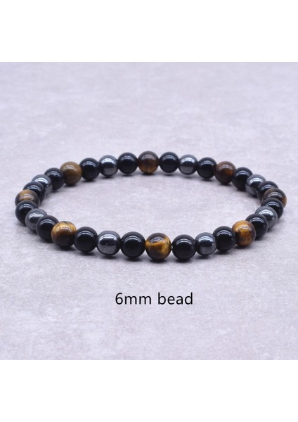 17CM Tarzı 0502C Voq Hematit Siyah Obsidyen Kaplan Gözü Taşlar Erkekler Kadınlar Için Doğal Taş Boncuk Strand Bilezik Güçlü Enerji Takı (Yurt Dışından)