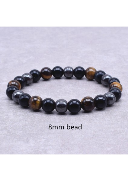 17CM Tarzı 0502C Voq Hematit Siyah Obsidyen Kaplan Gözü Taşlar Erkekler Kadınlar Için Doğal Taş Boncuk Strand Bilezik Güçlü Enerji Takı (Yurt Dışından) fiyatları