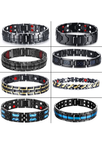 No.21 Boyutu Kadın Erkek Manyetik Sağlık Bilezik Siyah Titanyum Çelik Güç Terapi Mıknatıslar Negatif Iyonlar Germanyum Bilezik (Yurt Dışından) fiyatları