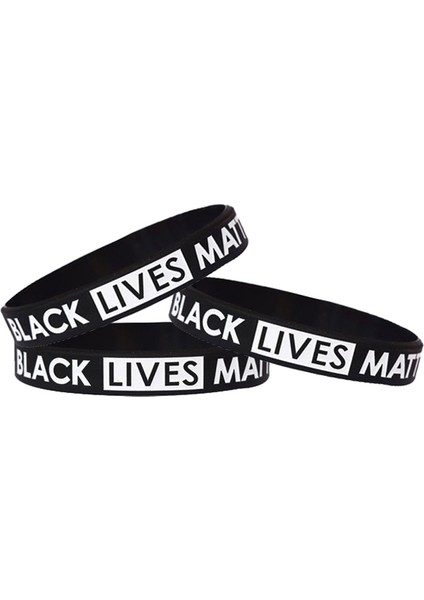 Black Lives Matter Bileklikler Siyah Silikon Bileklik Nefes Alamıyorum Protesto Kauçuk Bileklikler (Yurt Dışından)