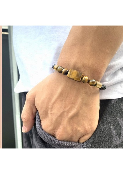 23CM Tarzı Beyaz Mavi Damarlar Benzersiz Erkekler Bilezik Halat Paslanmaz Çelik Manyetik Doğal Taş Deri Boncuklu Braclet Kaplan Gözü Taş Bilezik Punk Takı Hediye (Yurt Dışından) indirimleri