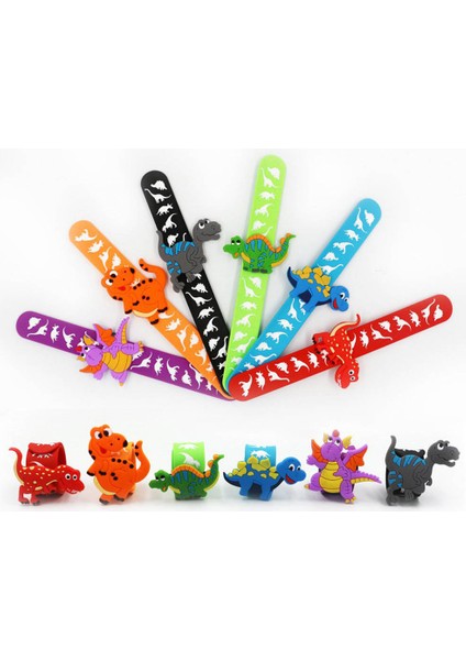 Mor Çocuklar Bileklik Oyuncak Parti Favor Bebek Duş Kawaii Aksesuarları Karikatür Dinozor Çocuk Bilezik Kauçuk Geometrik Düz Renk (Yurt Dışından) fiyatları