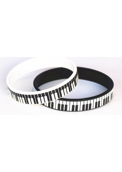 20CM Tarzı Kauçuk Siyah Lukenı 1 Adet Sıcak Satış Siyah Beyaz Baskılı Piyano Klavye Silikon Bileklik Bilezik ve Bilezik Müzik Lover Hayranları Için Hediye SH081 (Yurt Dışından) fırsatları