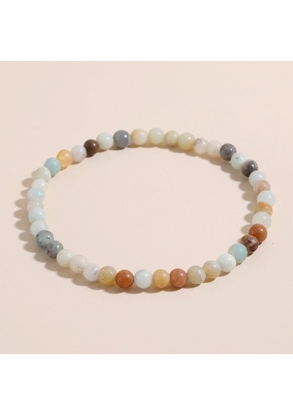 No.4 Boyutu 1 Adet 4mm Enerji Boncuk Bilezik Doğal Kaplan Gözü Lapis Lazuli Taş Bilezik Kadın Erkek Yuvarlak Taş Elastik Bilezik Yoga Takı (Yurt Dışından)