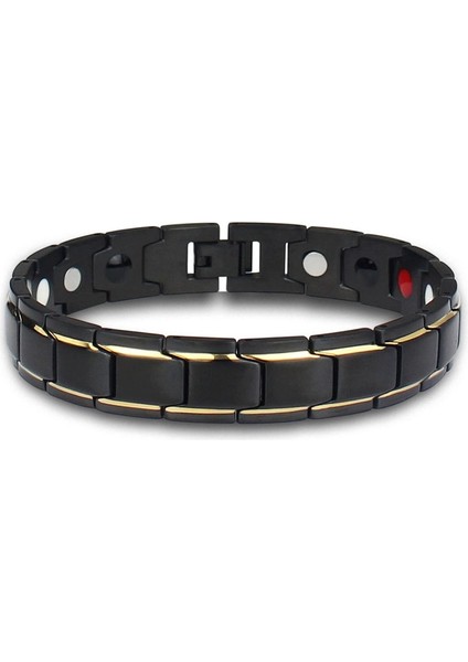 Altın ​​siyah 2022 Terapötik Enerji Şifa Bilezik Titanyum Çelik Manyetik Terapi Bileklik Bileklik TY66 (Yurt Dışından)
