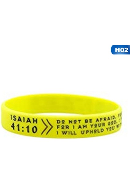 BL6358H02 1 Adet Faith Inan Barış Grace Hıristiyan Dini Kutsal Incil Ayet Silikon Kauçuk Bilezik Bileklik (Yurt Dışından)