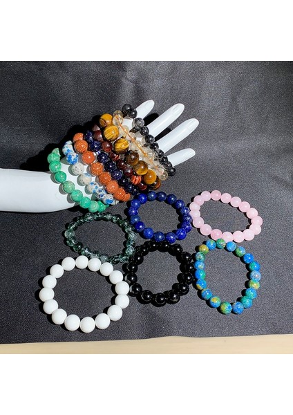 8mm Tarzı Obsidyen Doğal Kristal Boncuk Obsidyen Bilezik Homme Erkekler Için Inci Reiki Şifa Pembe Çift Takı Ahşap Boncuk Tohum Accessorl Hediye (Yurt Dışından) fiyatları