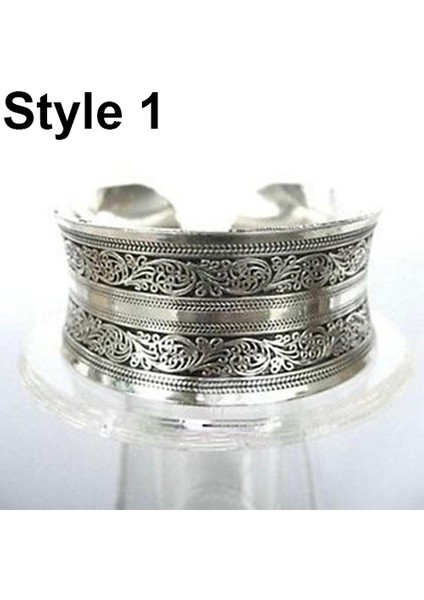 No.4 Boyutu Vintage Bileklik Geniş Manşet Bilezik Takı Tibet Gümüş Fil Oyma Açık Takı (Yurt Dışından) modelleri