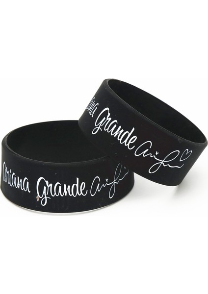 Siyah Stil Siyah 1 Adet Bir Banda Evi Geniş Bant Müzik Yıldızı Kauçuk Bileklik ve Bilezikler Geniş Siyah Ariana Grande Silikon Bileklik Hayranları Hediyeler SH212 (Yurt Dışından)