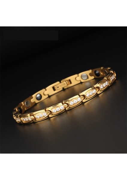 19.5cm Tarzı Gümüş Rengi Trustylan Manyetik Kızılötesi Germanyum Negatif Iyon 4-In-1 Kadınlar Için Şifa Bilezik Gül Altın Renk Sağlık 7.5 "bilezikler (Yurt Dışından) modelleri