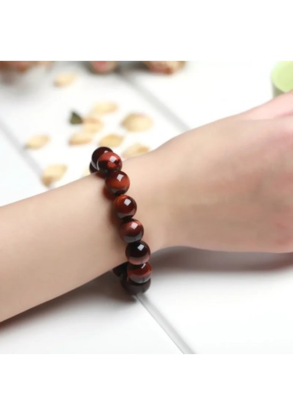 8mm Tarzı 5A Kırmızı Kaplan Gözü Jd Cla Doğal Taş Tesbih Kaplan Gözü Bilezik El Yapımı Kırmızı Kahverengi Doğal Taş Braclet Erkekler Için Yoga Takı (Yurt Dışından)