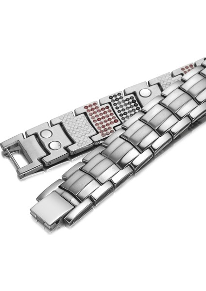 Gümüş Bileklik Seti Rainso Lüks Şifa Erkekler Takı Bileklik Titanyum Manyetik Denge Sağlıklı Bakım Bileklik Adam Için Bilezik El Zinciri Dropship (Yurt Dışından) indirimleri