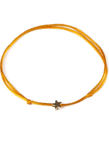 Altın Yıldız Stili Altın Kejıalaı Basit Yıldız Dize Bilezik Ayarlanabilir Örgü Şanslı Makrome Halat Bilezikler Kadın Erkek Çocuk El Yapımı Takı (Yurt Dışından)