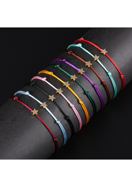 Altın Yıldız Stili Altın Kejıalaı Basit Yıldız Dize Bilezik Ayarlanabilir Örgü Şanslı Makrome Halat Bilezikler Kadın Erkek Çocuk El Yapımı Takı (Yurt Dışından) fiyatları