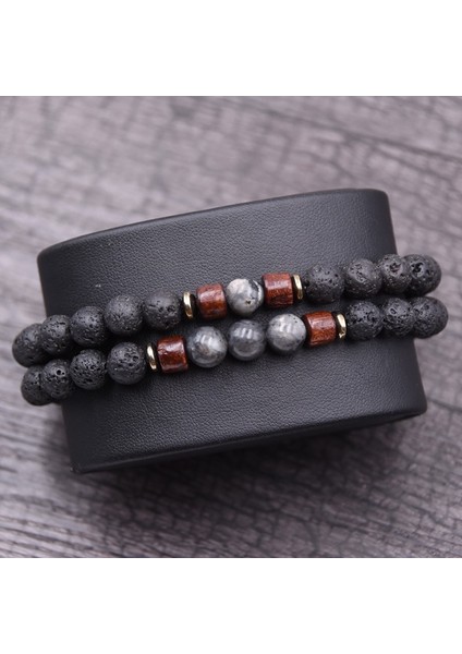 No.10 Boyutu Çift Bileklik Seti Doğal Taş Bileklikbeadslavahommefashionbangles Bileklik Erkek Ahşap Boncuk Mala Bileklik Aksesuar J (Yurt Dışından) fiyatları