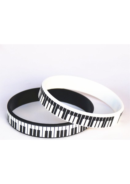 20CM Tarzı Kauçuk Siyah 1 Adet Sıcak Satış Siyah Beyaz Baskılı Piyano Klavye Silikon Bileklik Müzik Notu Bilezik ve Bilezik Müzik Lover Hayranları Için Hediye SH081 (Yurt Dışından) indirimleri
