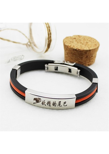 19CM Tarzı Mavi 2020 Anime Peri Kuyruğu Spor Silikon Titanyum Çelik Bilezikler Kadın Erkek Takı Çift Bilezik Pulseras (Yurt Dışından) fiyatları