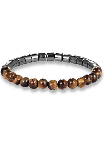 Kaplan Gözleri Charm Buda Hematit Mesafe Bilezikler Erkekler Femme Çakra 6mm Doğal Kaplan Gözü Taş Yoga Bilezik Homme Takı Pulsera Hombre (Yurt Dışından)