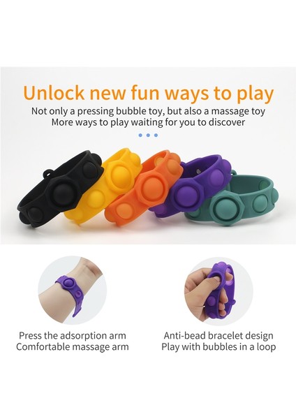 Çocuklar-20 Stres Giderici Oyuncak Basın Dekompresyon Oyuncaklar Fidget Pop Bubble Dimple Bilezik Oyuncaklar Pops It El Fidget Oyuncaklar Yumuşak Silikon Bant (Yurt Dışından)