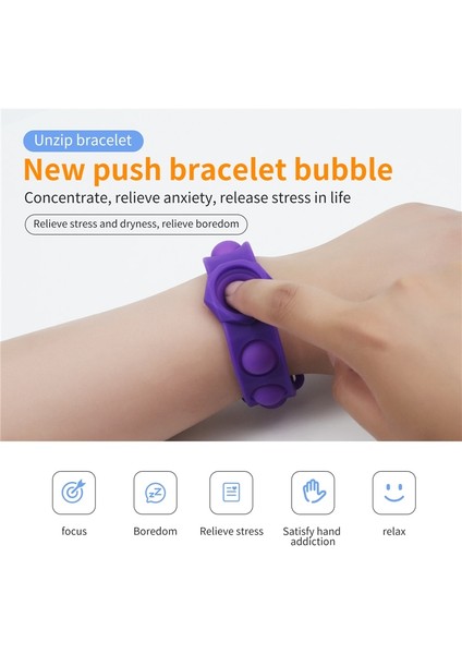 Çocuklar-20 Stres Giderici Oyuncak Basın Dekompresyon Oyuncaklar Fidget Pop Bubble Dimple Bilezik Oyuncaklar Pops It El Fidget Oyuncaklar Yumuşak Silikon Bant (Yurt Dışından)