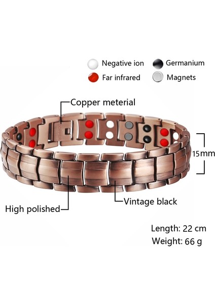 Kırmızı 40 Kadın Erkek Sağlık Artrit ve Karpal Tünel Için Germanyum Manyetik Bilezik Paslanmaz Çelik Güç Terapisi Bilezikler Bütünler (Yurt Dışından)
