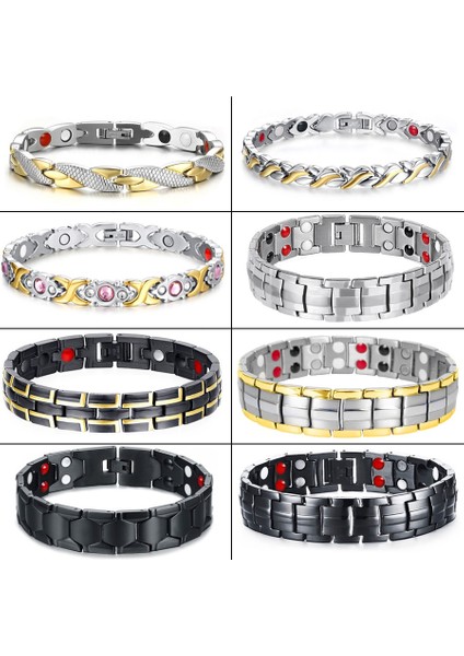 Kırmızı 40 Kadın Erkek Sağlık Artrit ve Karpal Tünel Için Germanyum Manyetik Bilezik Paslanmaz Çelik Güç Terapisi Bilezikler Bütünler (Yurt Dışından) modelleri