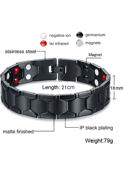 Kırmızı 40 Kadın Erkek Sağlık Artrit ve Karpal Tünel Için Germanyum Manyetik Bilezik Paslanmaz Çelik Güç Terapisi Bilezikler Bütünler (Yurt Dışından) fırsatları