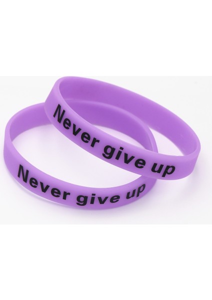 Siyah Stil Mavi 5 Adet Karanlıkta Glow Silikon Kauçuk Esneklik Spor Bileklik Asla Pes Etme Baskı Unisex Manşet Bileklik ve Bilezikler Şeker Renk SH095 (Yurt Dışından)