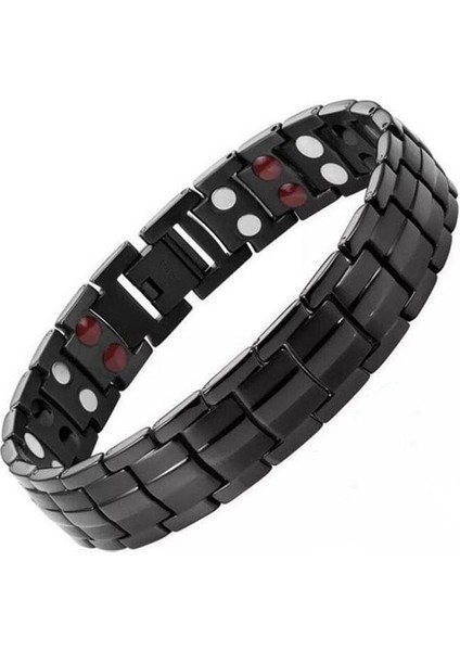 Siyah Siyah Bilezik Erkekler El Zinciri Su Geçirmez Sağlık Germanyum Manyetik Terapi Bilezik Erkek Faydaları Paslanmaz Çelik Bilezikler Erkek (Yurt Dışından)
