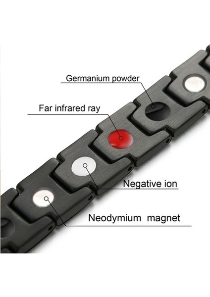 Siyah Siyah Bilezik Erkekler El Zinciri Su Geçirmez Sağlık Germanyum Manyetik Terapi Bilezik Erkek Faydaları Paslanmaz Çelik Bilezikler Erkek (Yurt Dışından) fiyatları